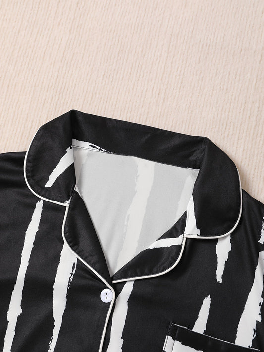 Midnight Stripes Nightwear Set (3-Piece Combo)