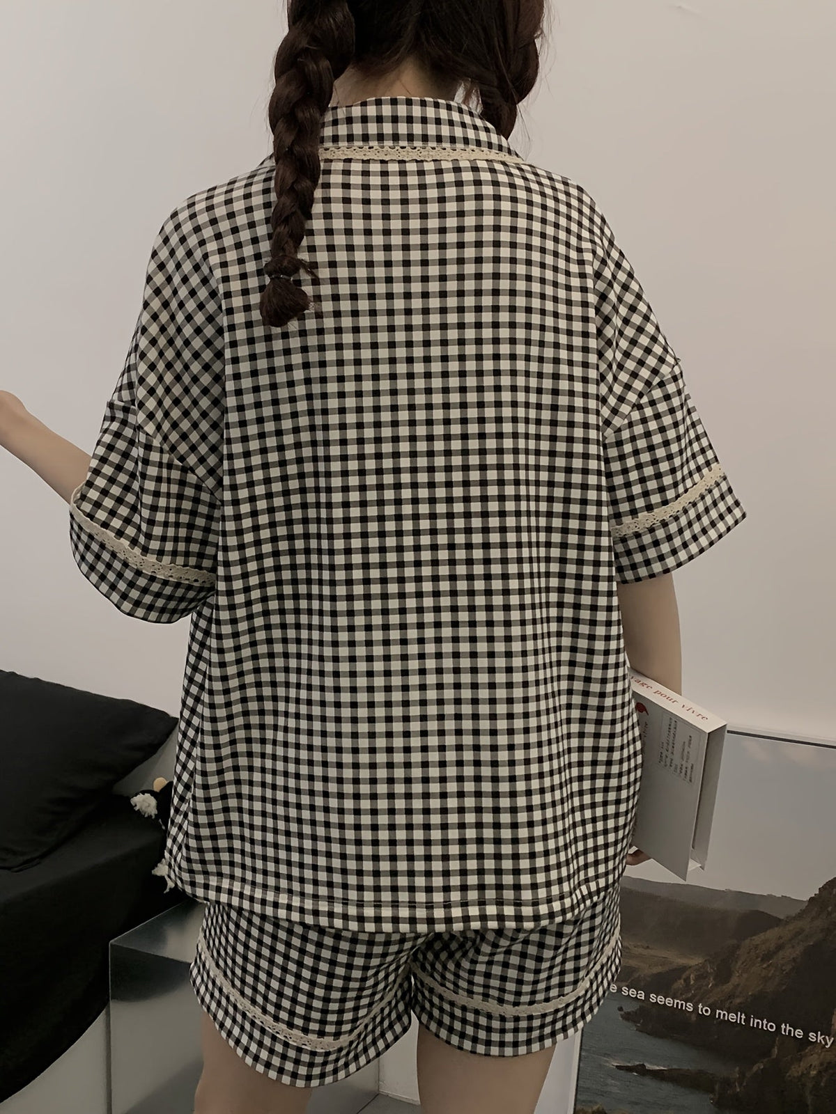Black & White Gingham Pajama Set