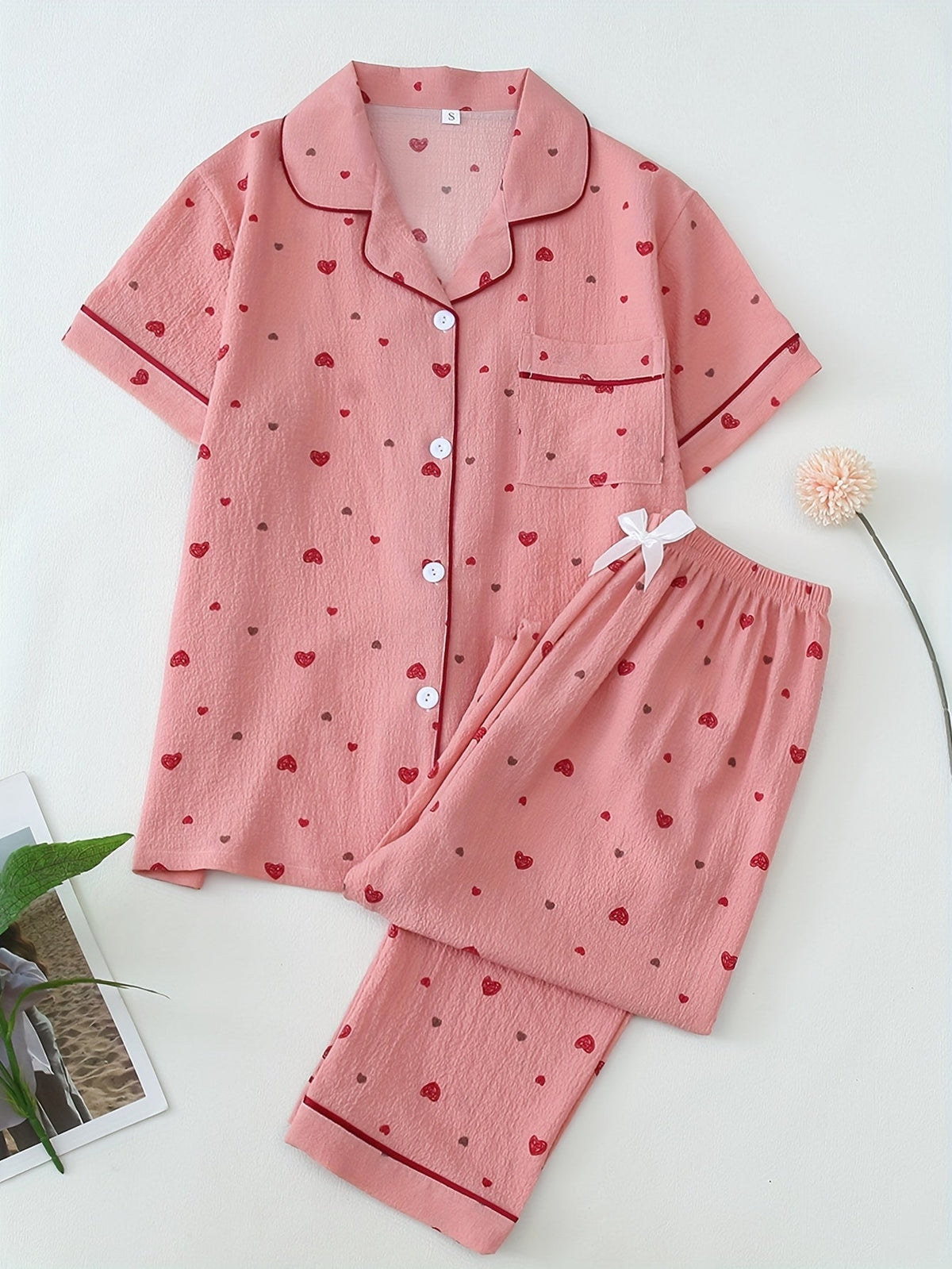 Blush & Berry Heart Pajama Duo – Pack of 2