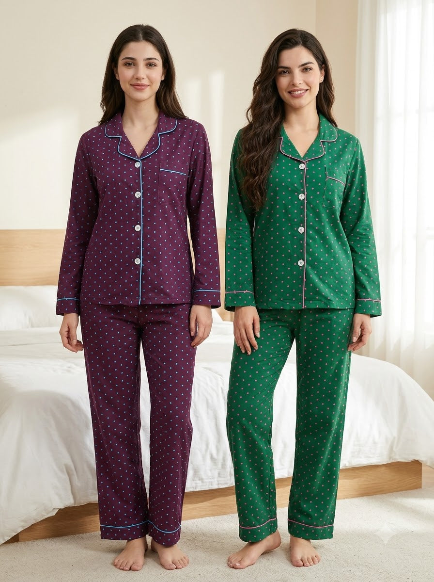 Classic Polka Dot Pajama Duo – Pack of 2