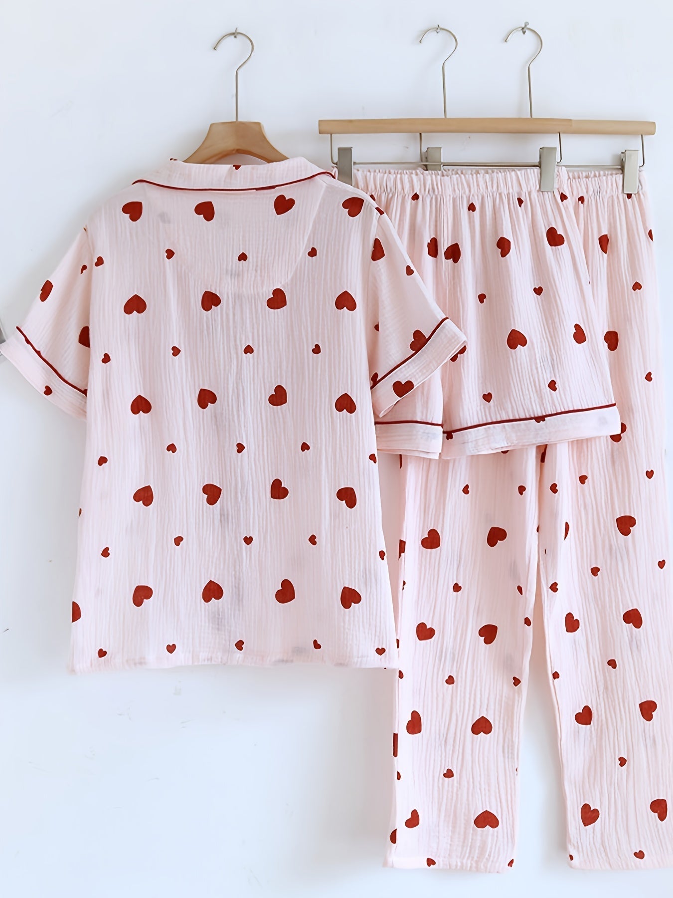 Blush Love Heart Nightwear Set (3-Piece Combo)