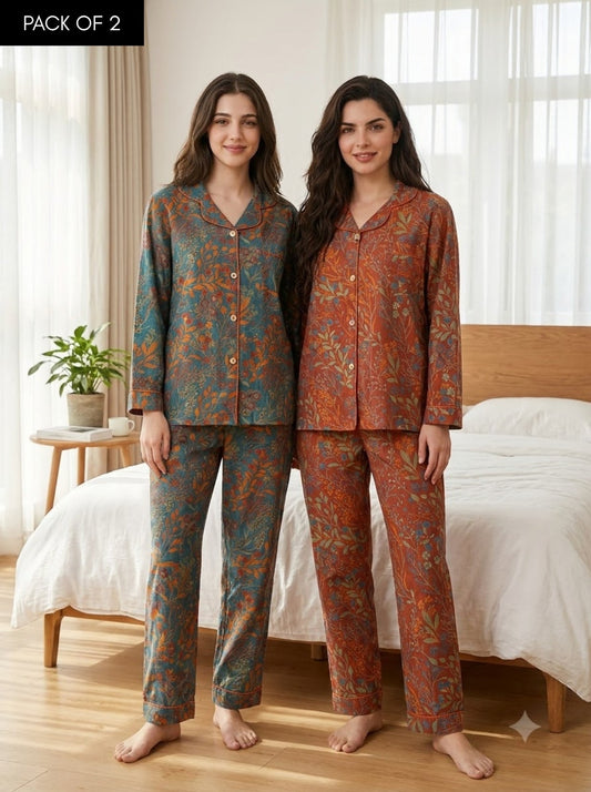 Heritage Floral Print Pajama Duo – Pack of 2
