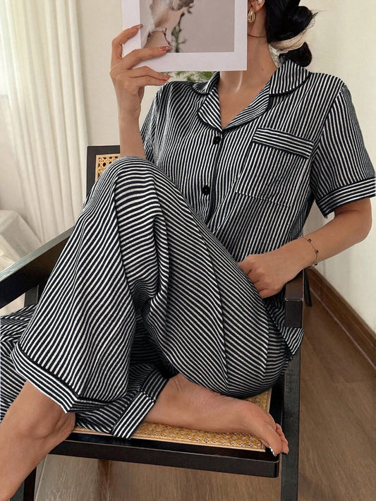 Midnight Stripe Comfort Pajama Set