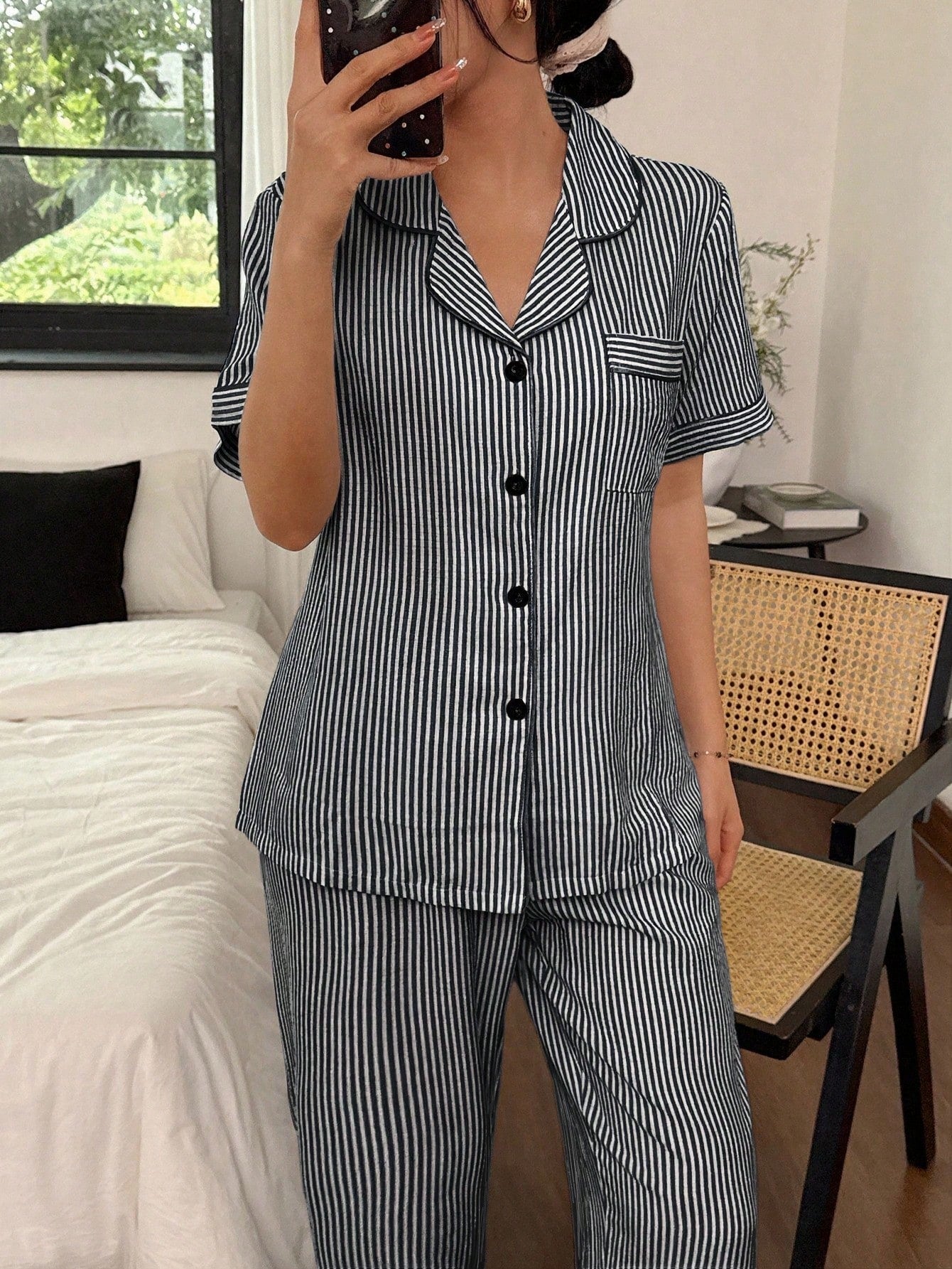 Midnight Stripe Comfort Pajama Set