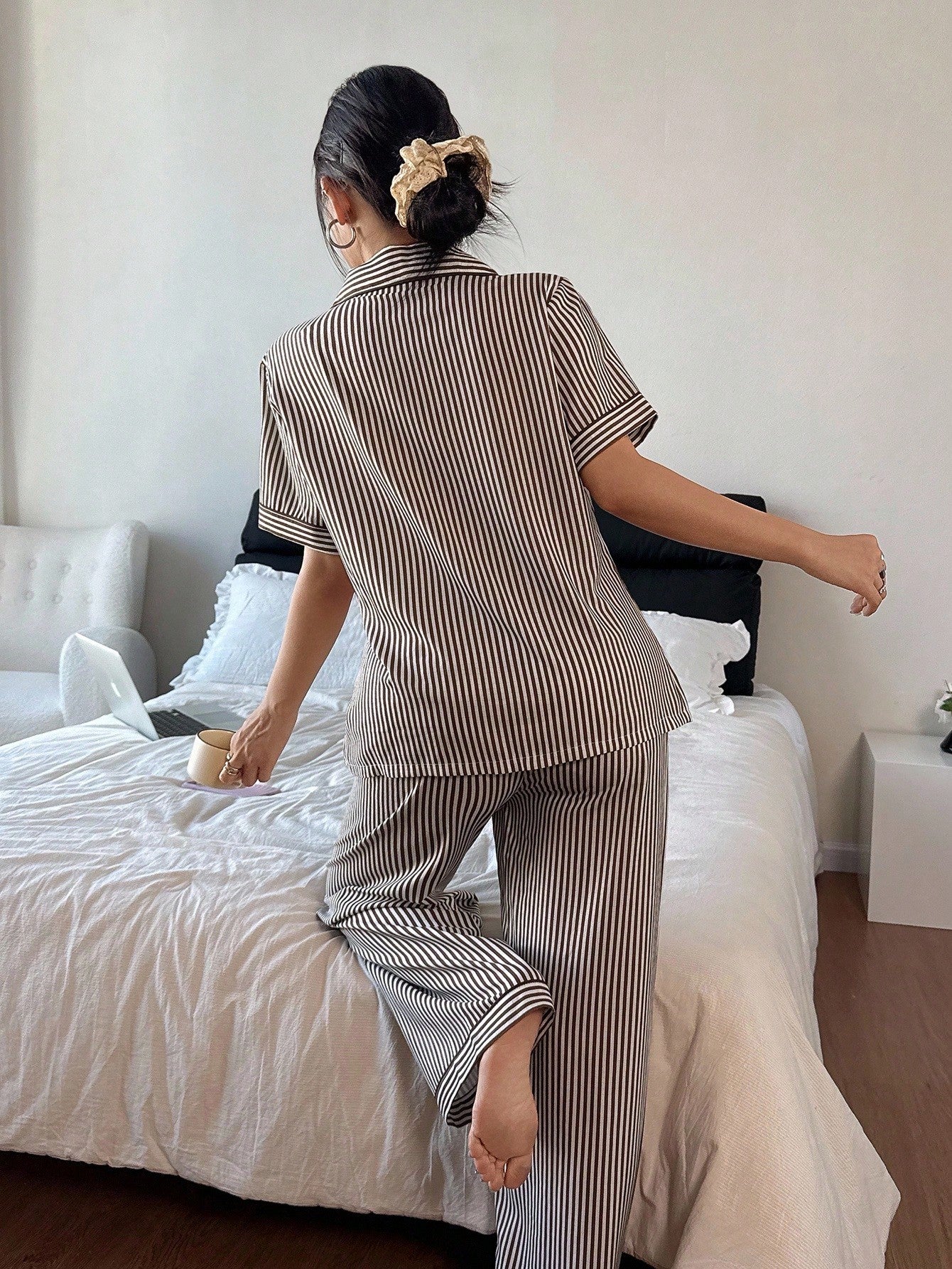 Mocha Stripe Relax Pajama Set