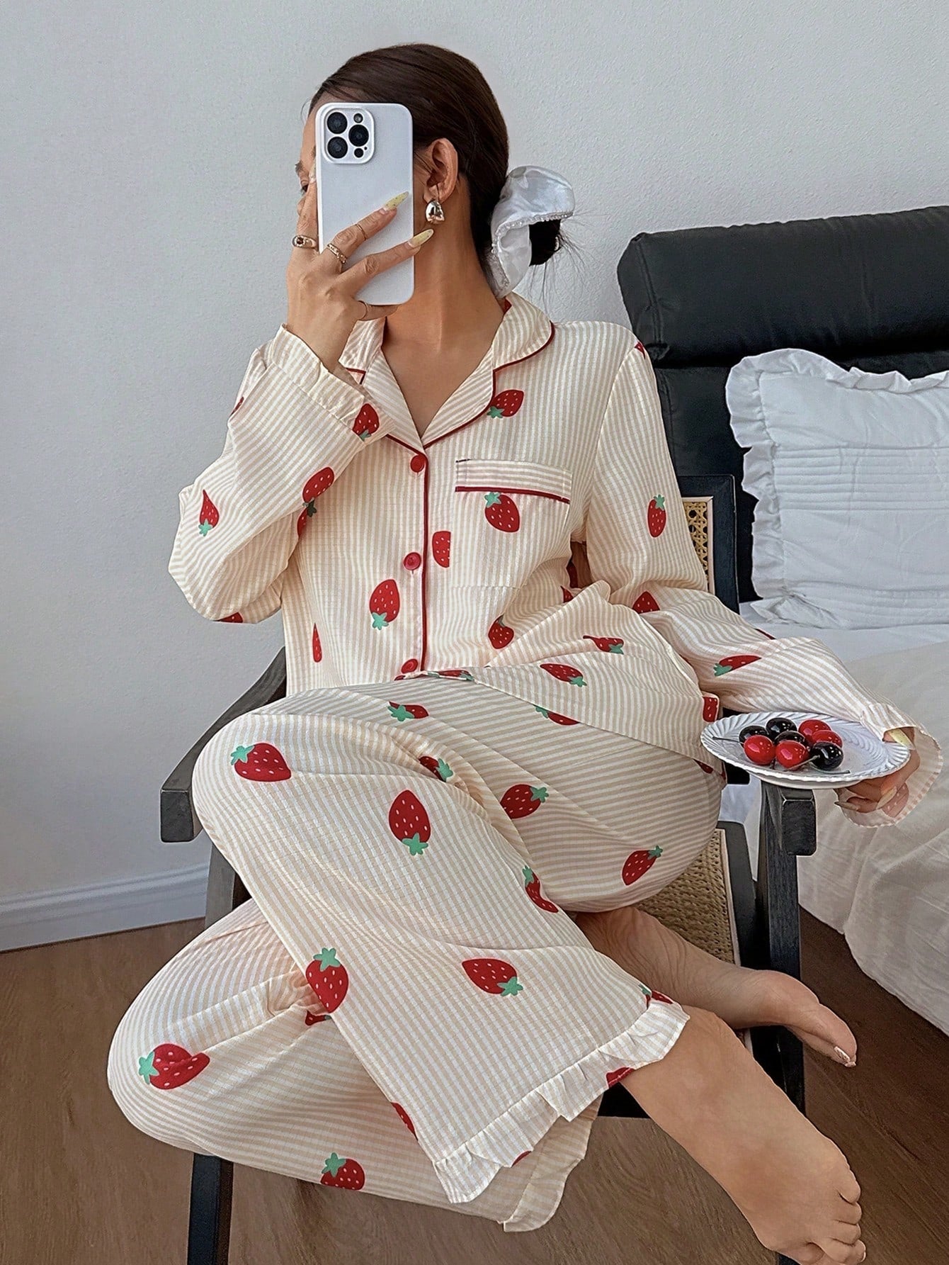 Strawberry Cream Lounge Pajama Set