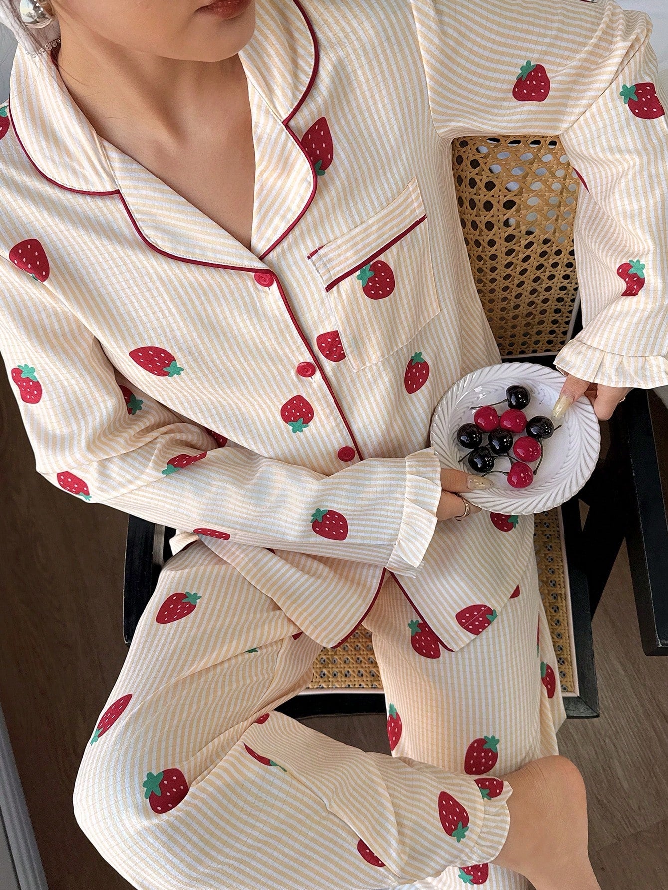 Strawberry Cream Lounge Pajama Set