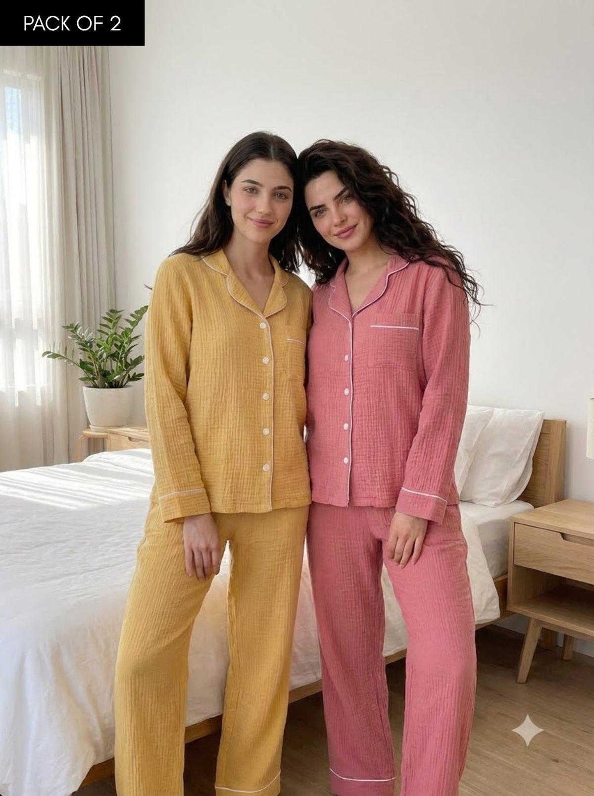 Sunshine & Blush Comfort Pajama Duo – Pack of 2