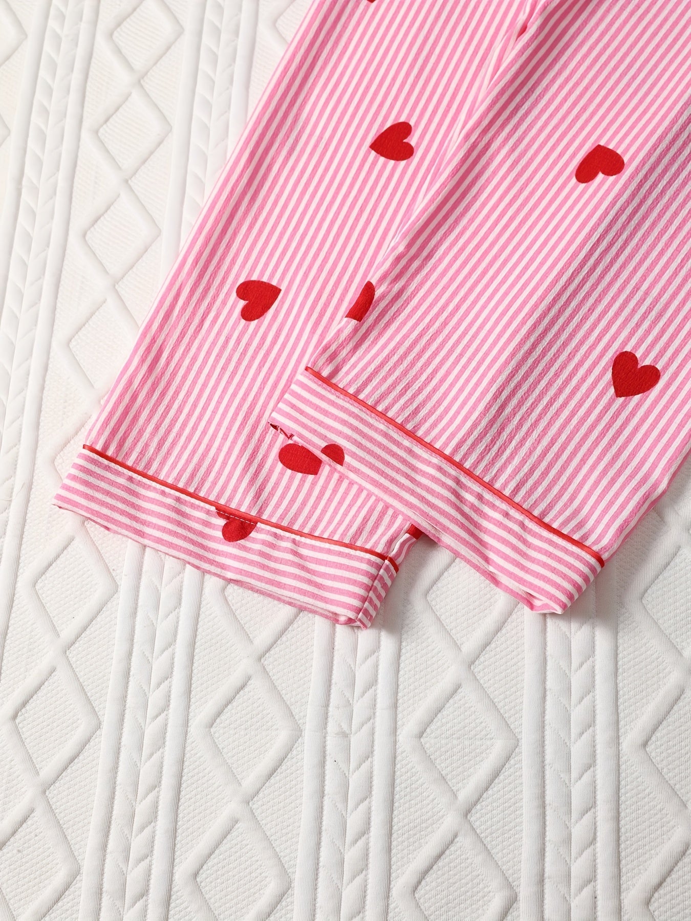 Candy Stripe Hearts Nightwear Set (3-Piece Combo)