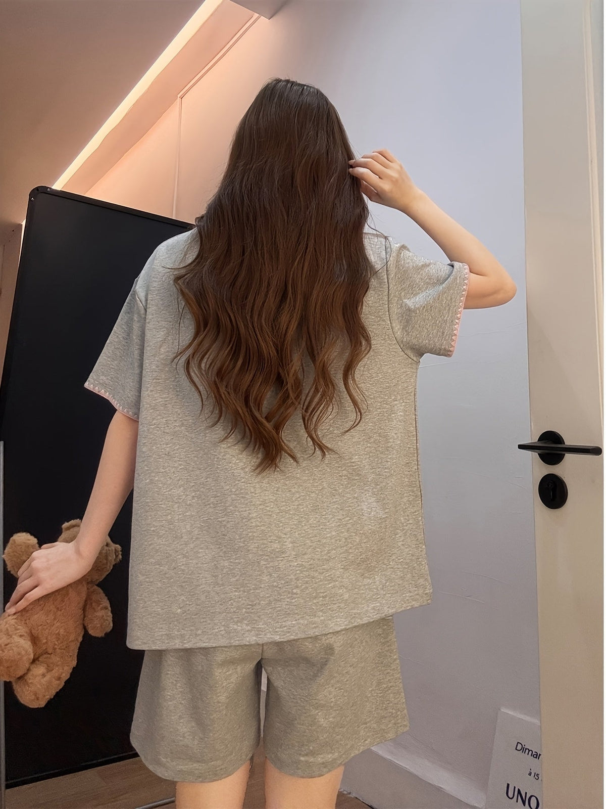 Grey & Pink Trim Comfort Pajama Set