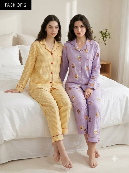 Sunshine & Lavender Pajama Duo – Pack of 2