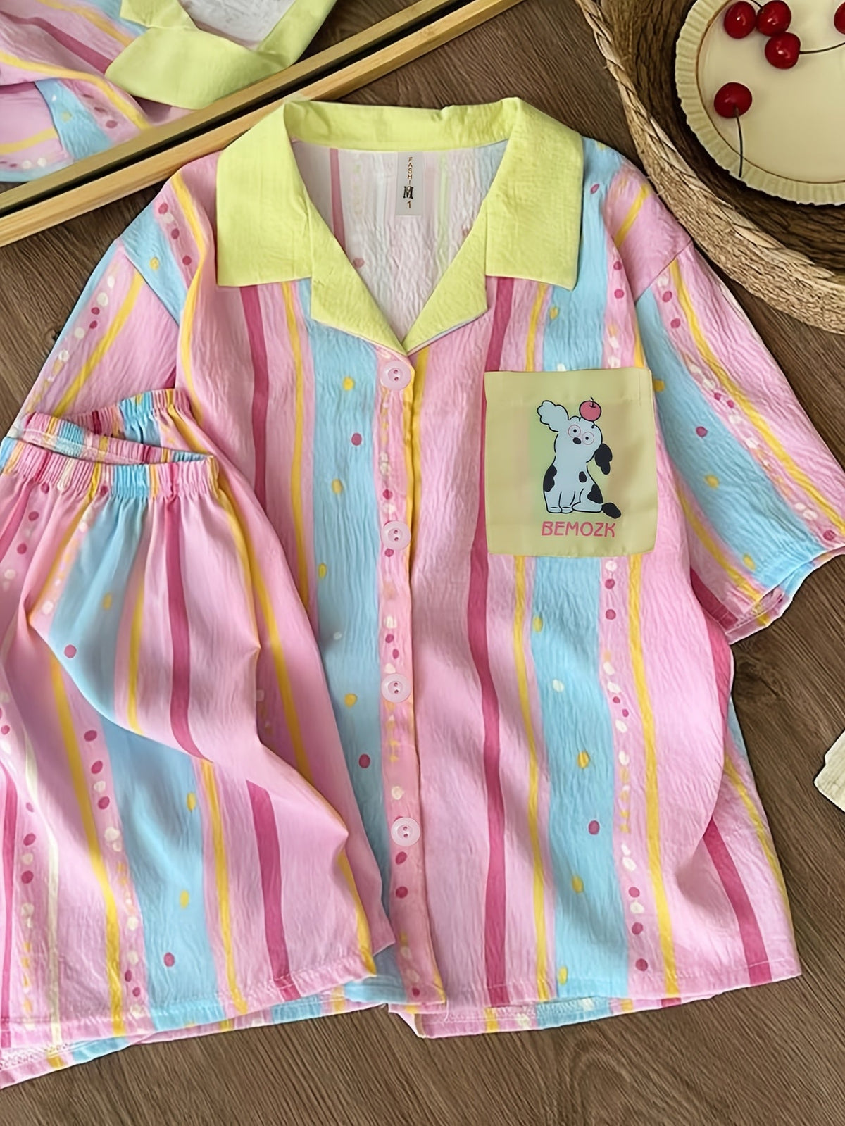 Pastel Rainbow Stripe Women’s Pajama Set