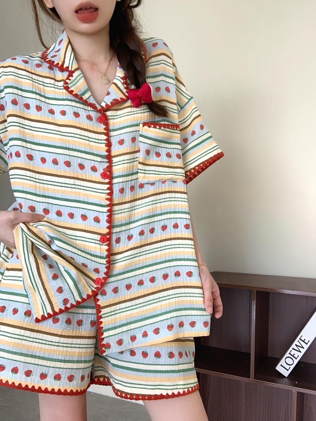 Strawberry Stripe Pajama Set
