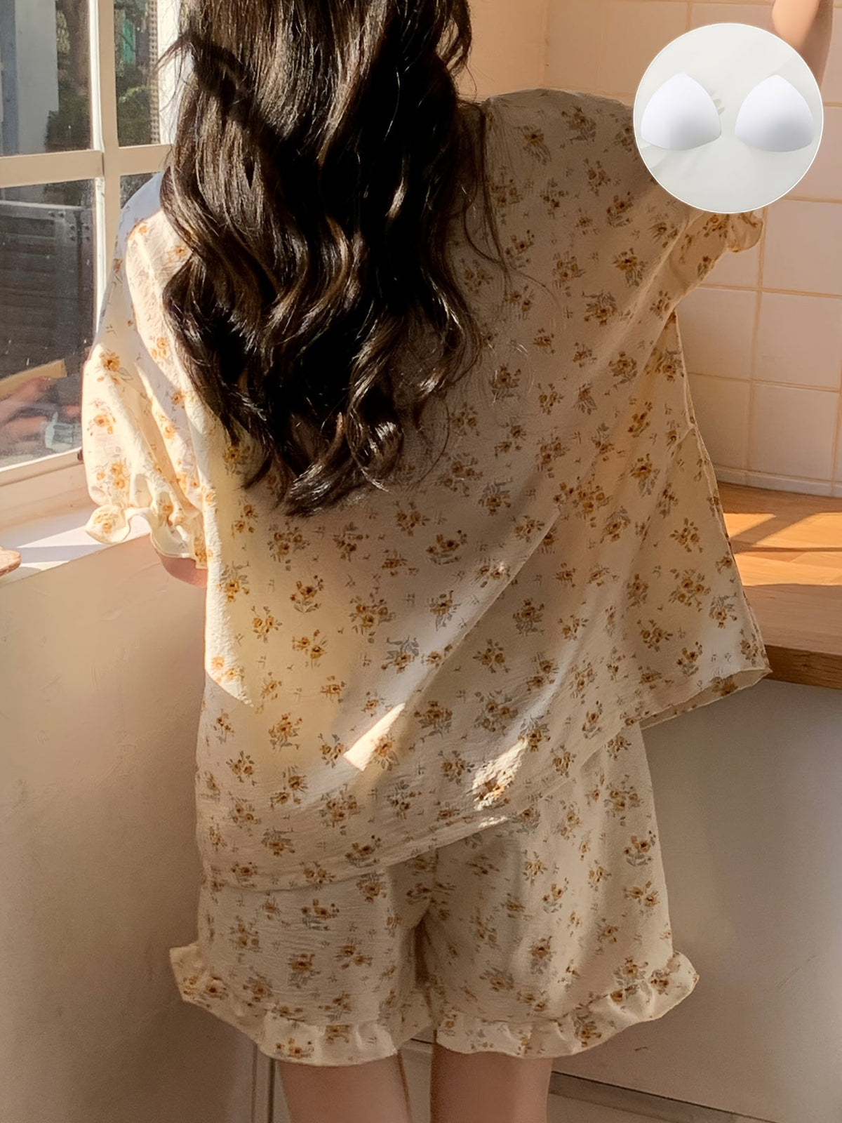 Floral Ruffle Pajama Set