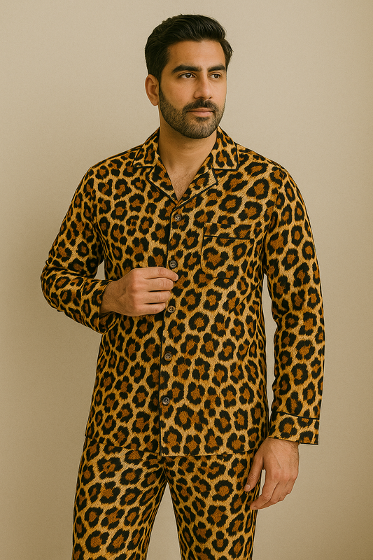 Wild Instincts Leopard Print Men's Pajama Set