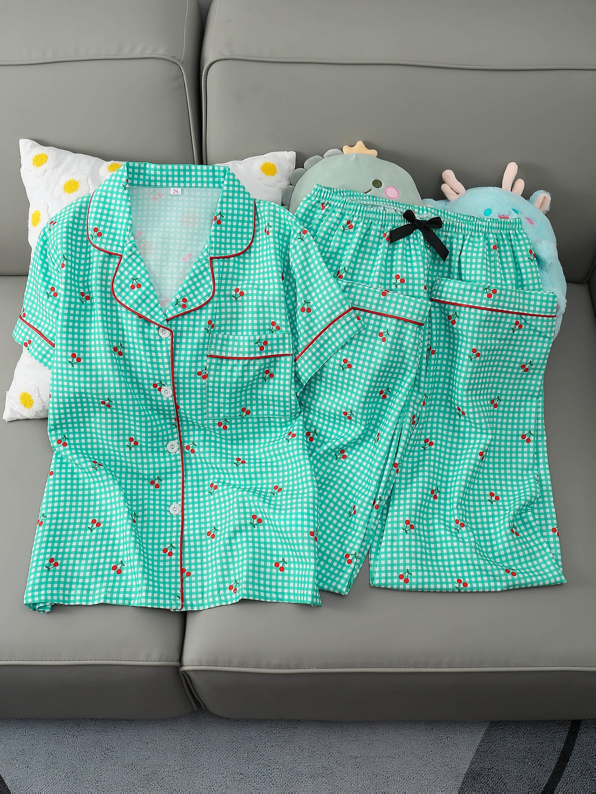 Cherry Gingham & Blush Hearts Pajama Duo – Pack of 2