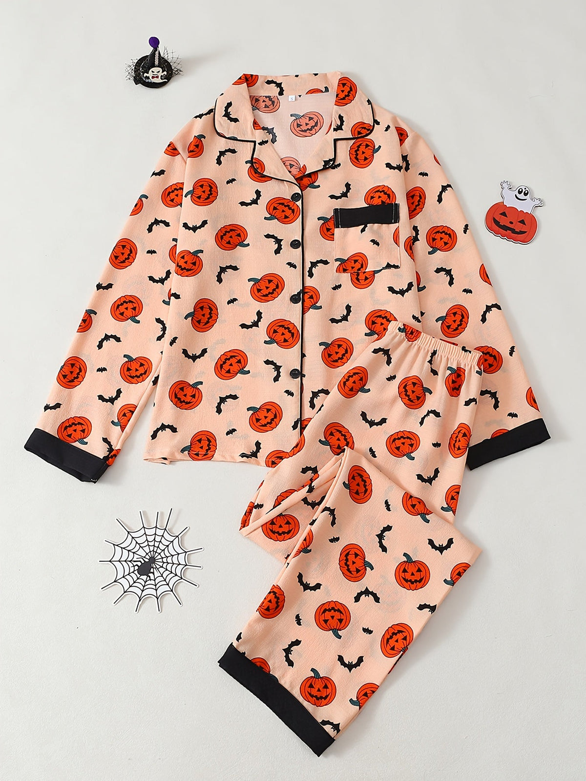 Spooky Pumpkin & Ghost Pajama Duo – Pack of 2