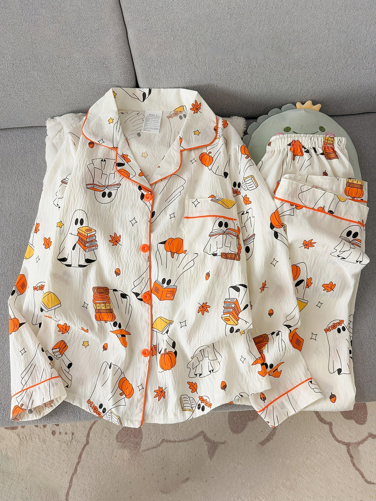 Spooky Pumpkin & Ghost Pajama Duo – Pack of 2