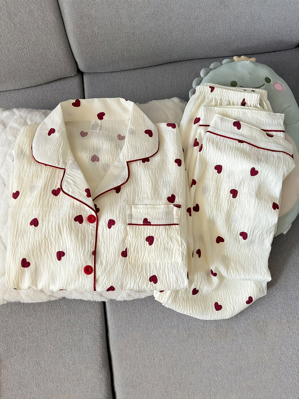 Classic Polka & Heart Pajama Duo – Pack of 2