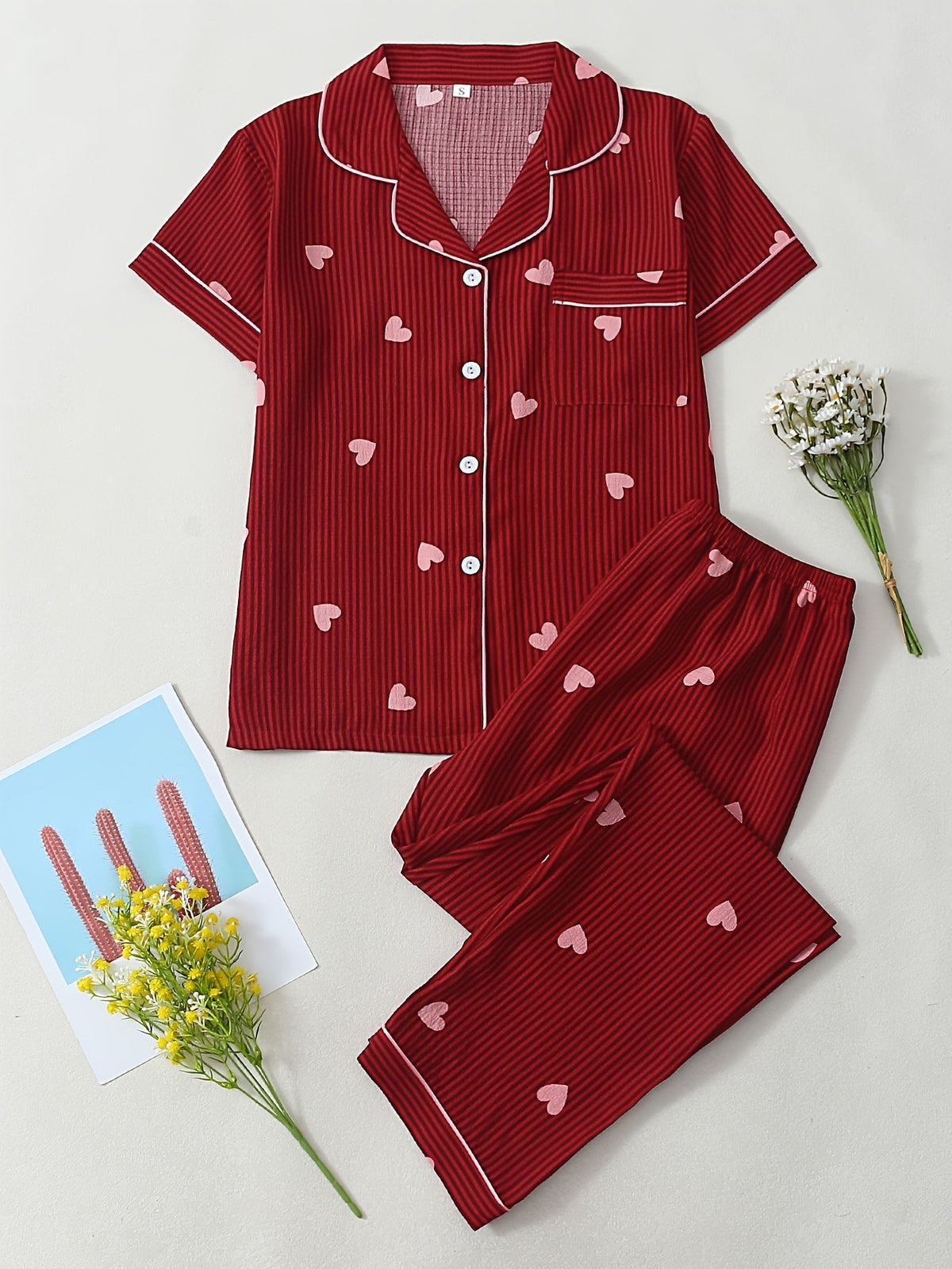Blush & Berry Heart Pajama Duo – Pack of 2