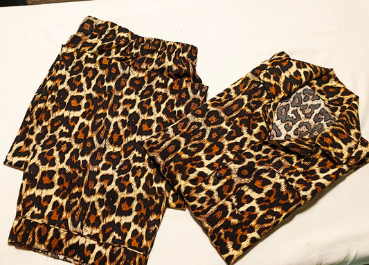 Leopard Print Linen Pajama Set – Bold & Stylish Sleepwear