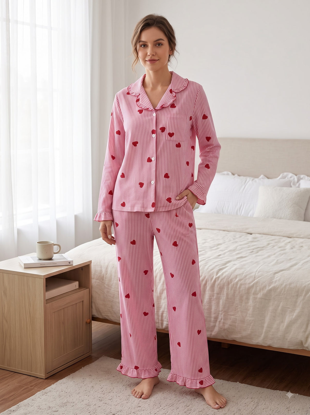 Sweetheart Stripe 3-Piece Pajama Set