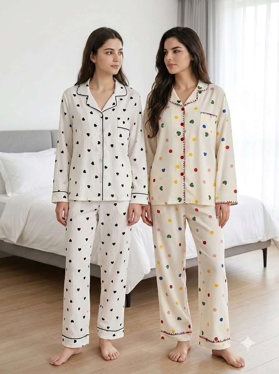 Cozy Hearts & Confetti PJ Set – Pack of 2