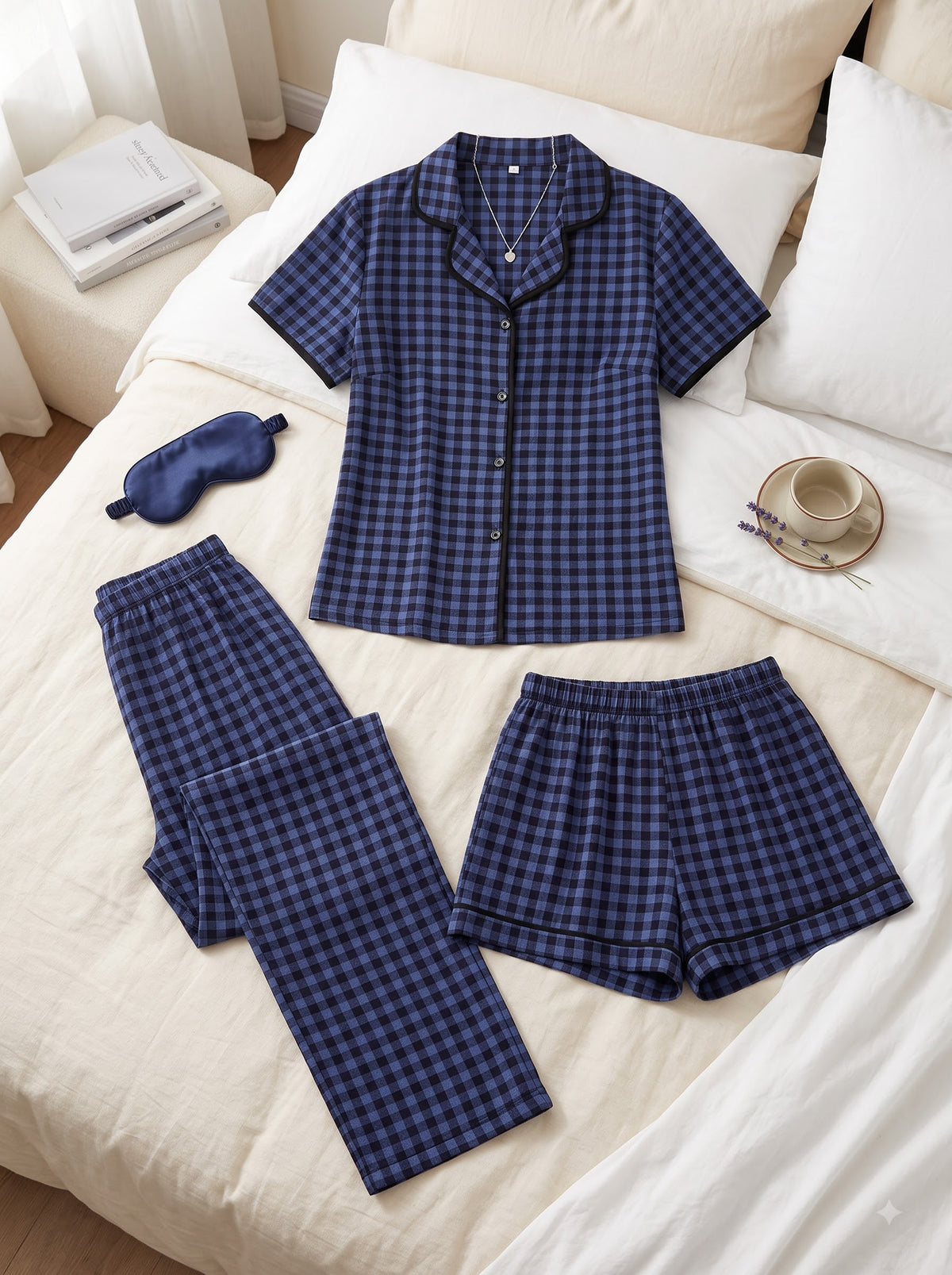 Midnight Check 3-Piece Pajama Set