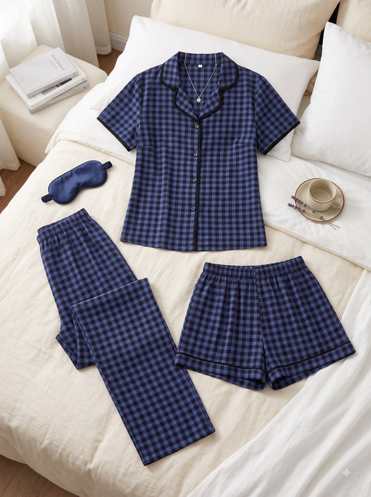 Midnight Check 3-Piece Pajama Set