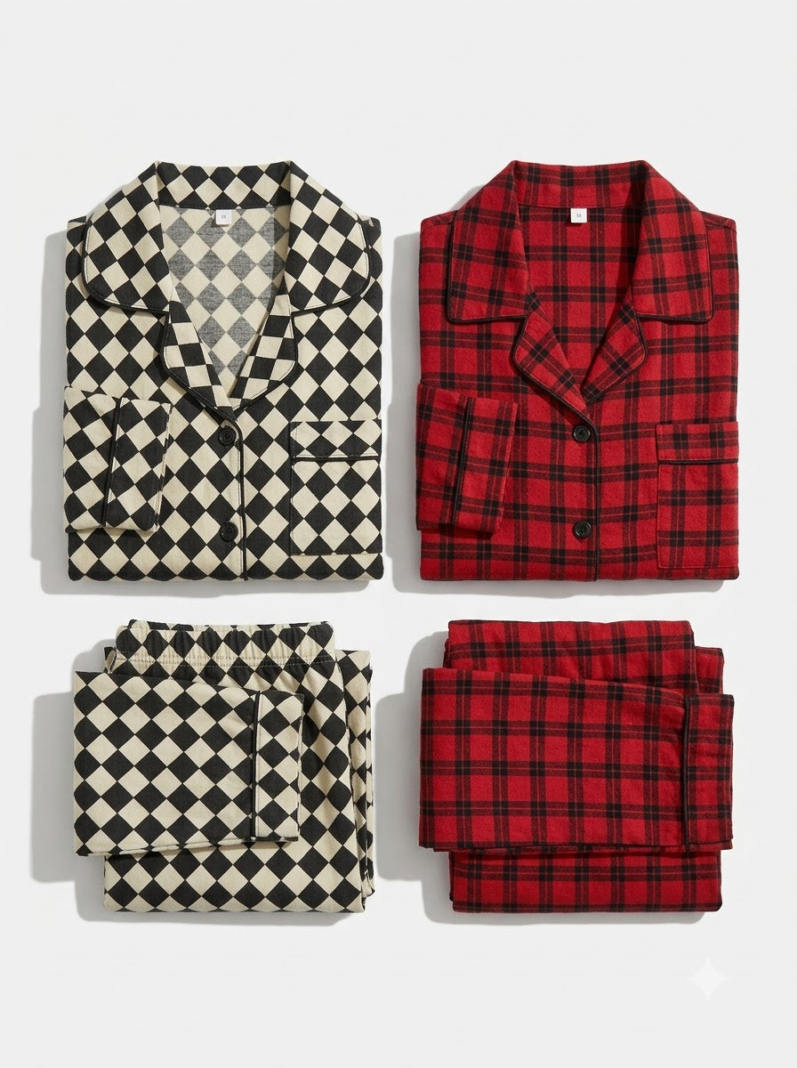 Harlequin & Red Tartan Pajama Duo – Pack of 2