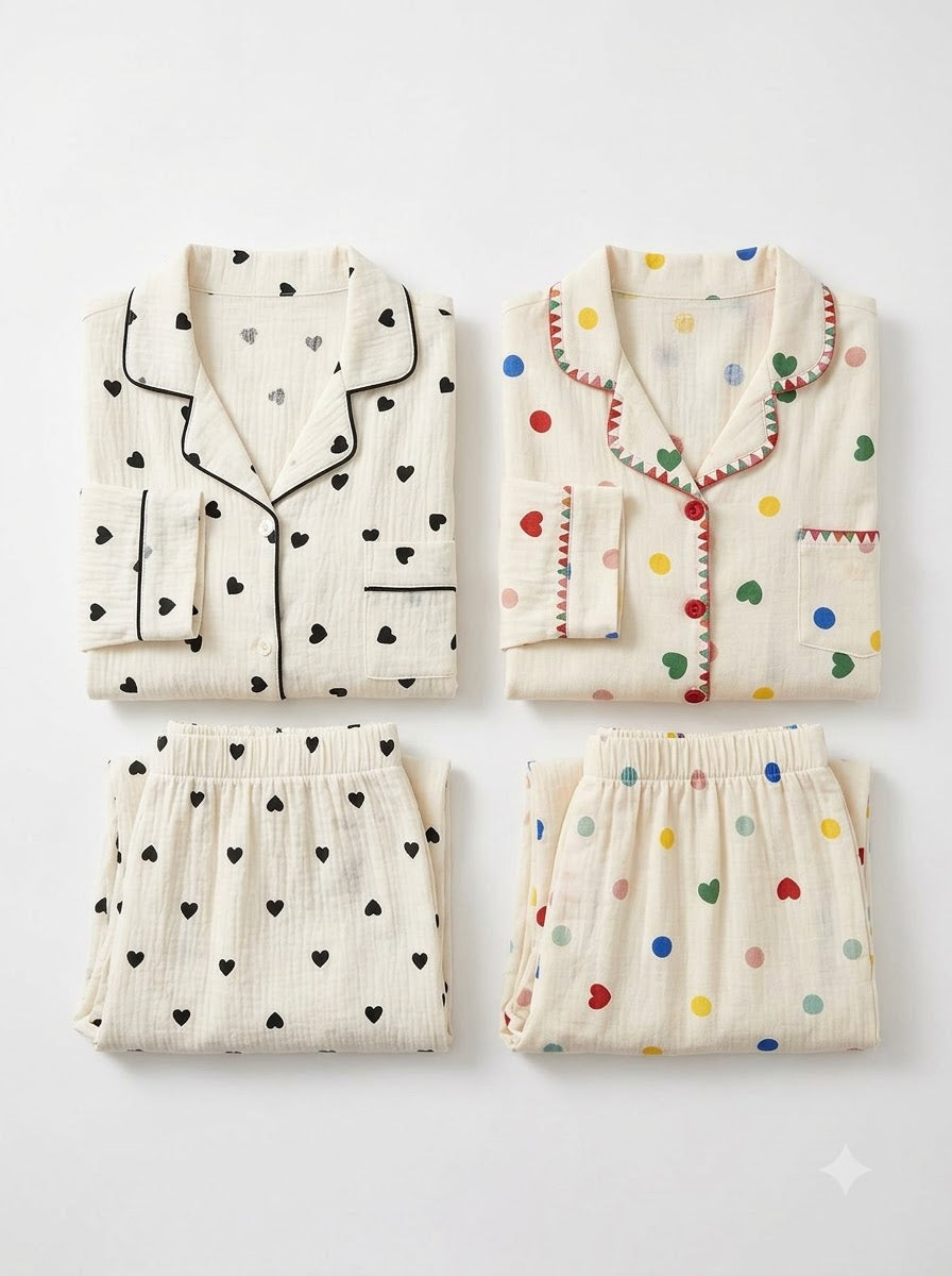 Cozy Hearts & Confetti PJ Set – Pack of 2