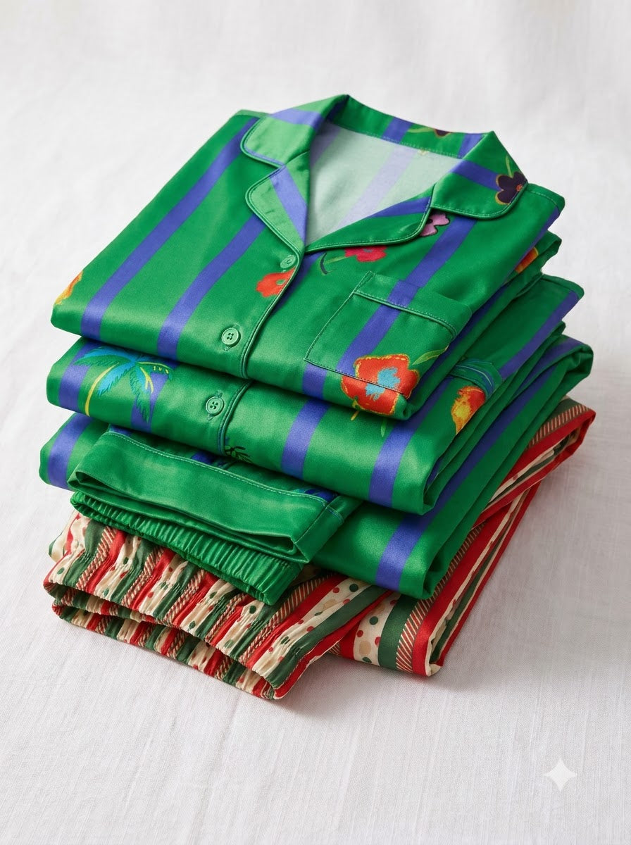 Emerald Garden & Vintage Stripe Pajama Duo – Pack of 2