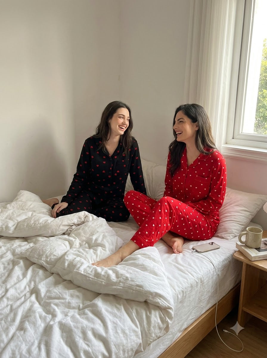 Red & Black Heart Pajama Duo – Pack of 2