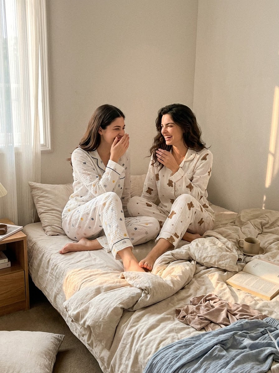Classic Polka & Heart Pajama Duo – Pack of 2