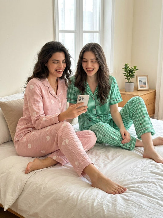 Cherry Gingham & Blush Hearts Pajama Duo – Pack of 2