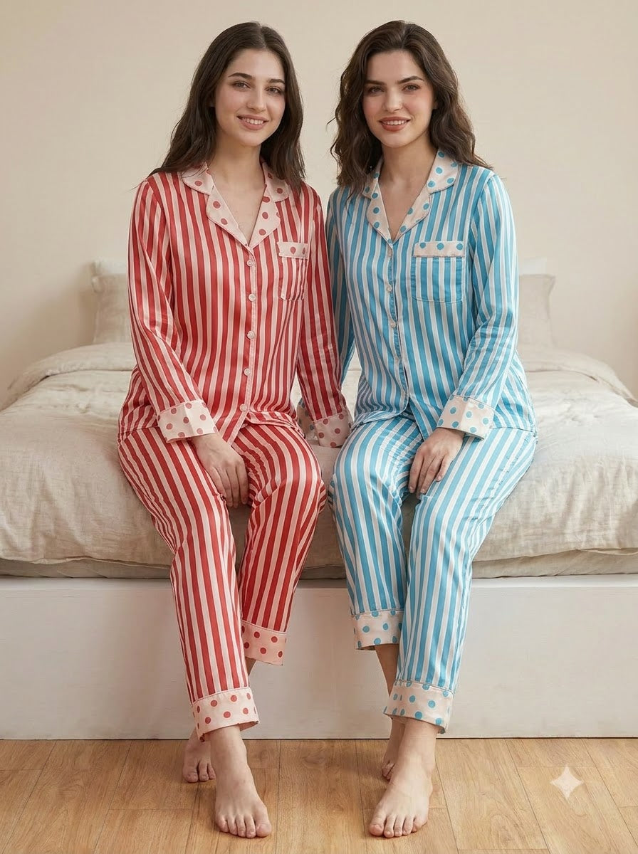 Red & Blue Stripe Polka Pajama Duo – Pack of 2