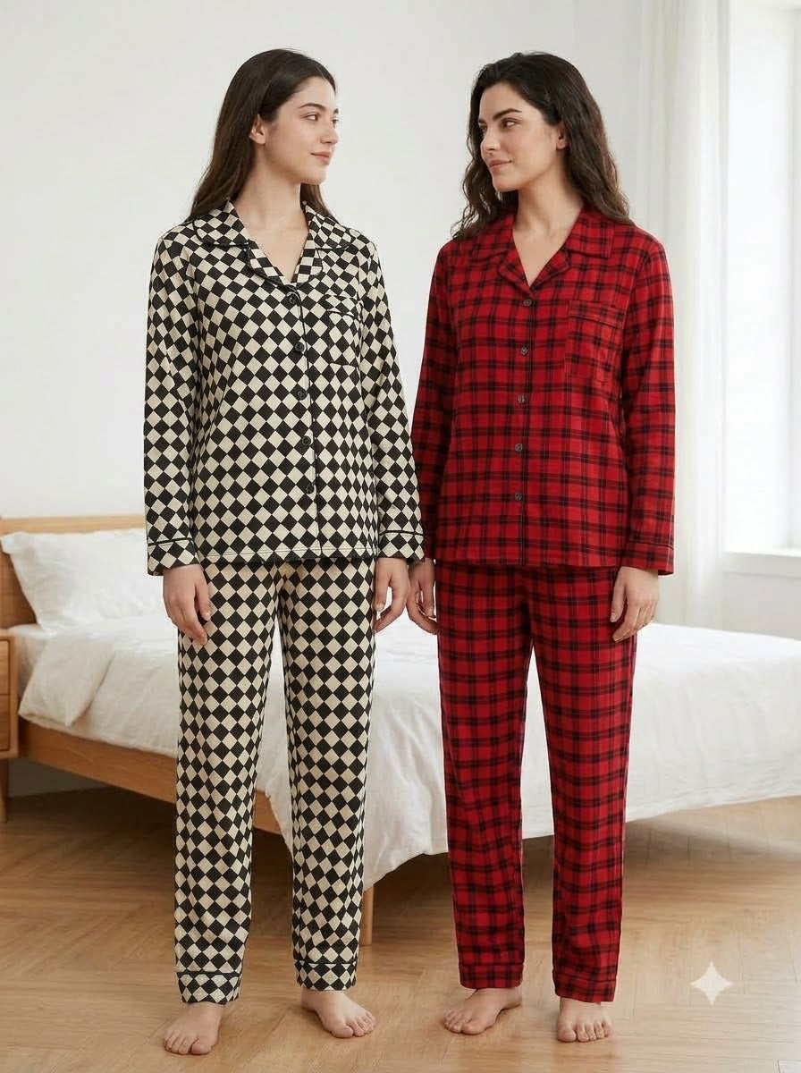 Harlequin & Red Tartan Pajama Duo – Pack of 2