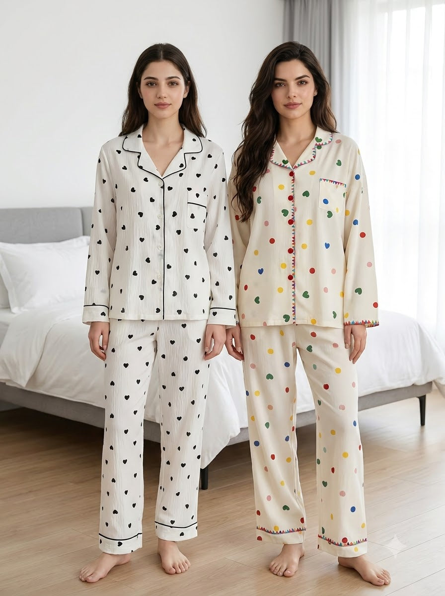 Cozy Hearts & Confetti PJ Set – Pack of 2