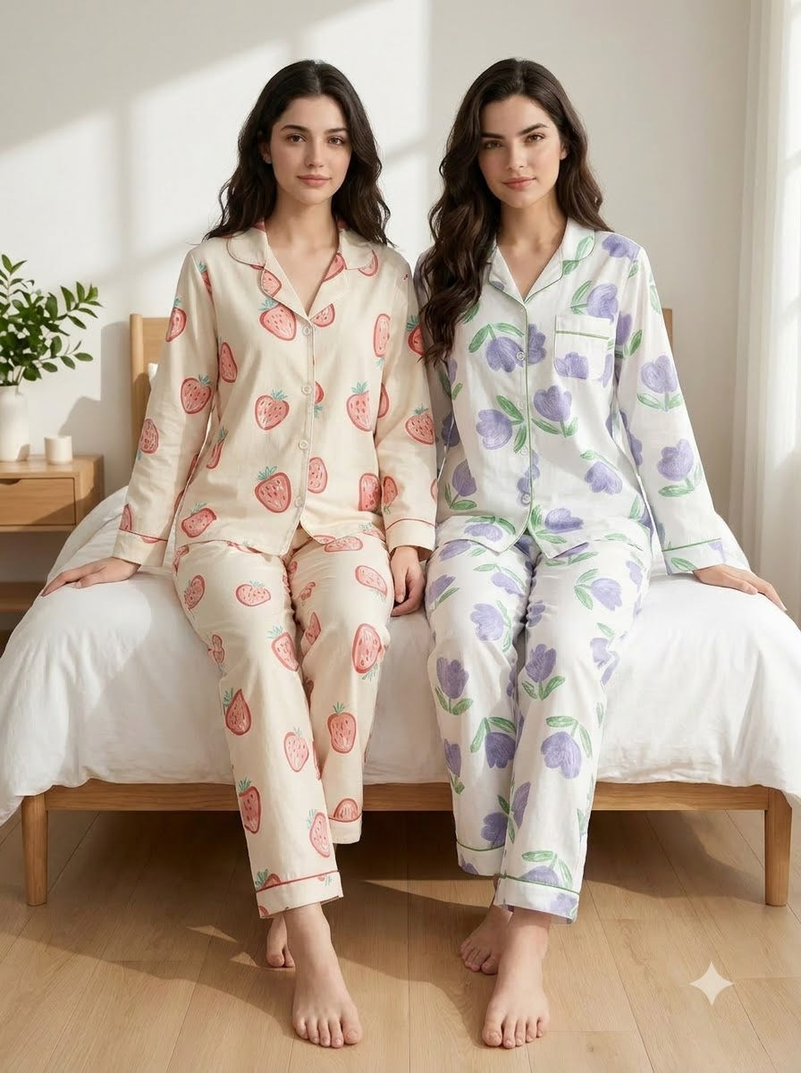 Strawberry & Bloom Pajama Duo – Pack of 2