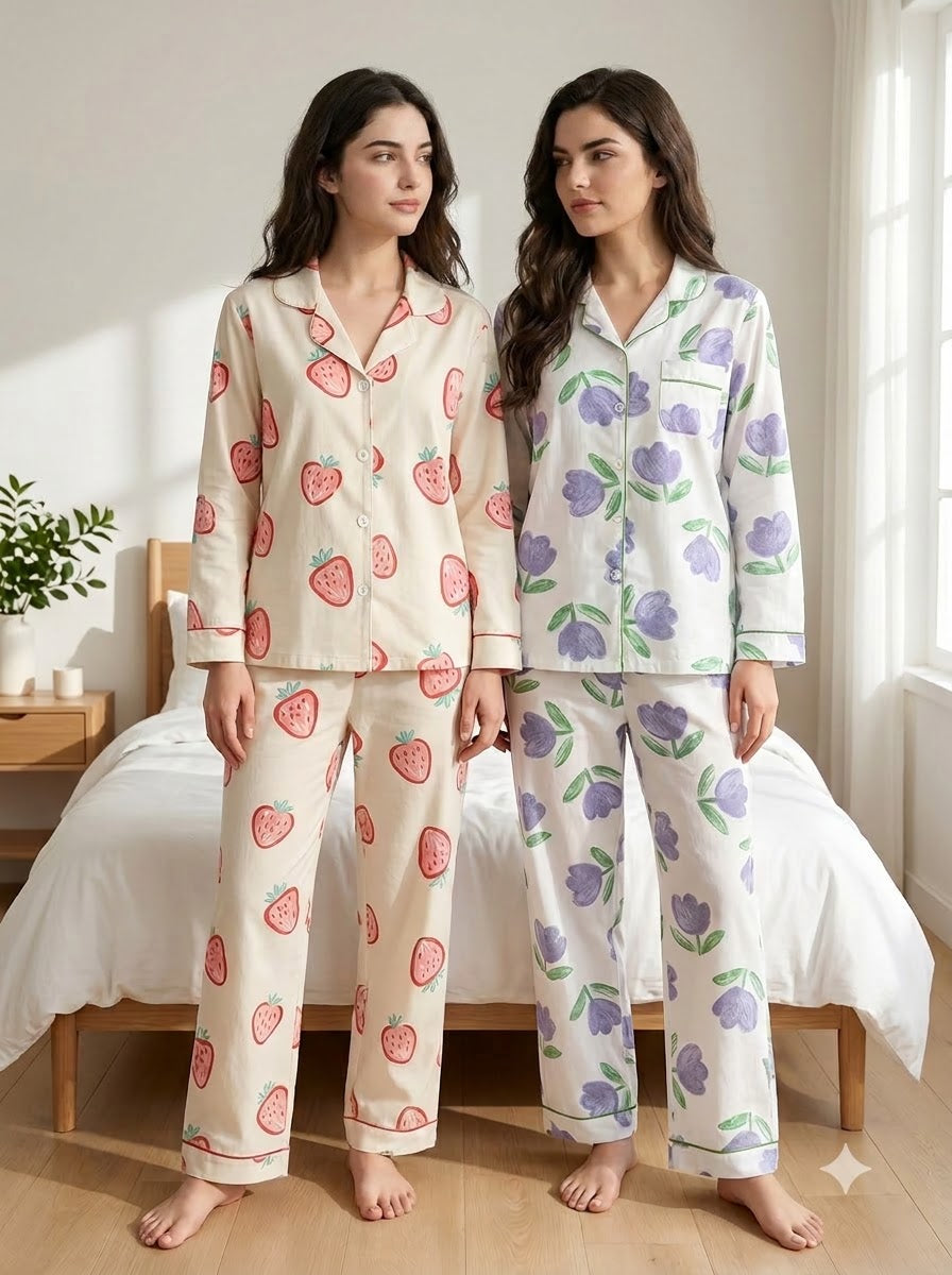 Strawberry & Bloom Pajama Duo – Pack of 2