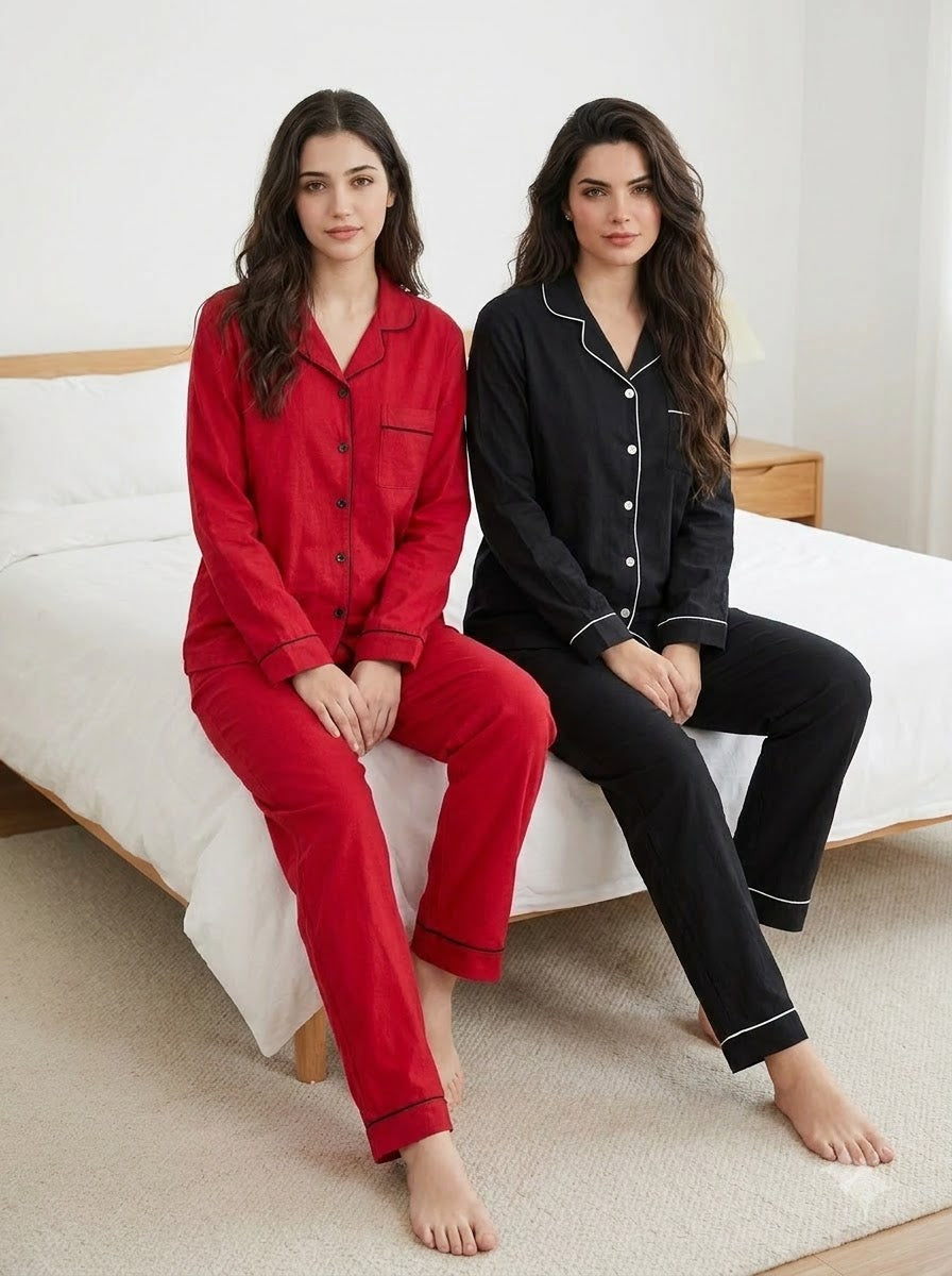 Classic Red & Black Pajama Duo – Pack of 2