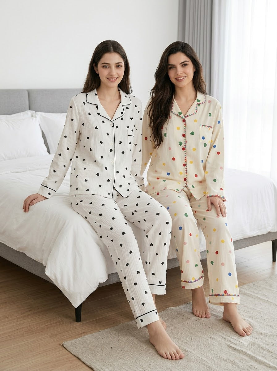 Cozy Hearts & Confetti PJ Set – Pack of 2