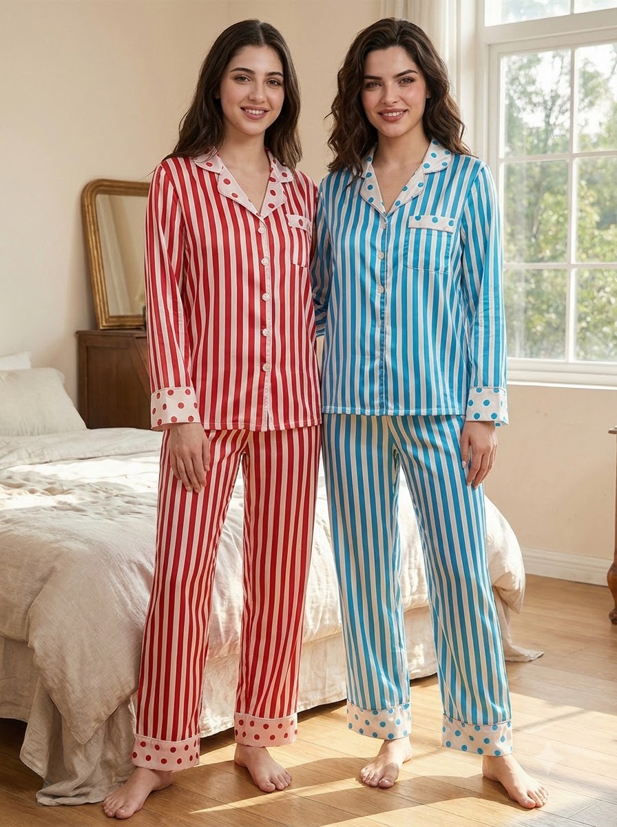 Red & Blue Stripe Polka Pajama Duo – Pack of 2