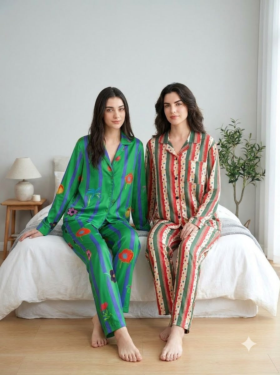 Emerald Garden & Vintage Stripe Pajama Duo – Pack of 2