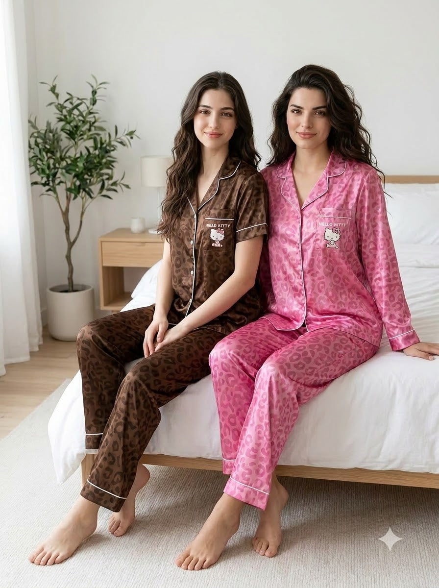 Chocolate & Pink Leopard Pajama Duo – Pack of 2