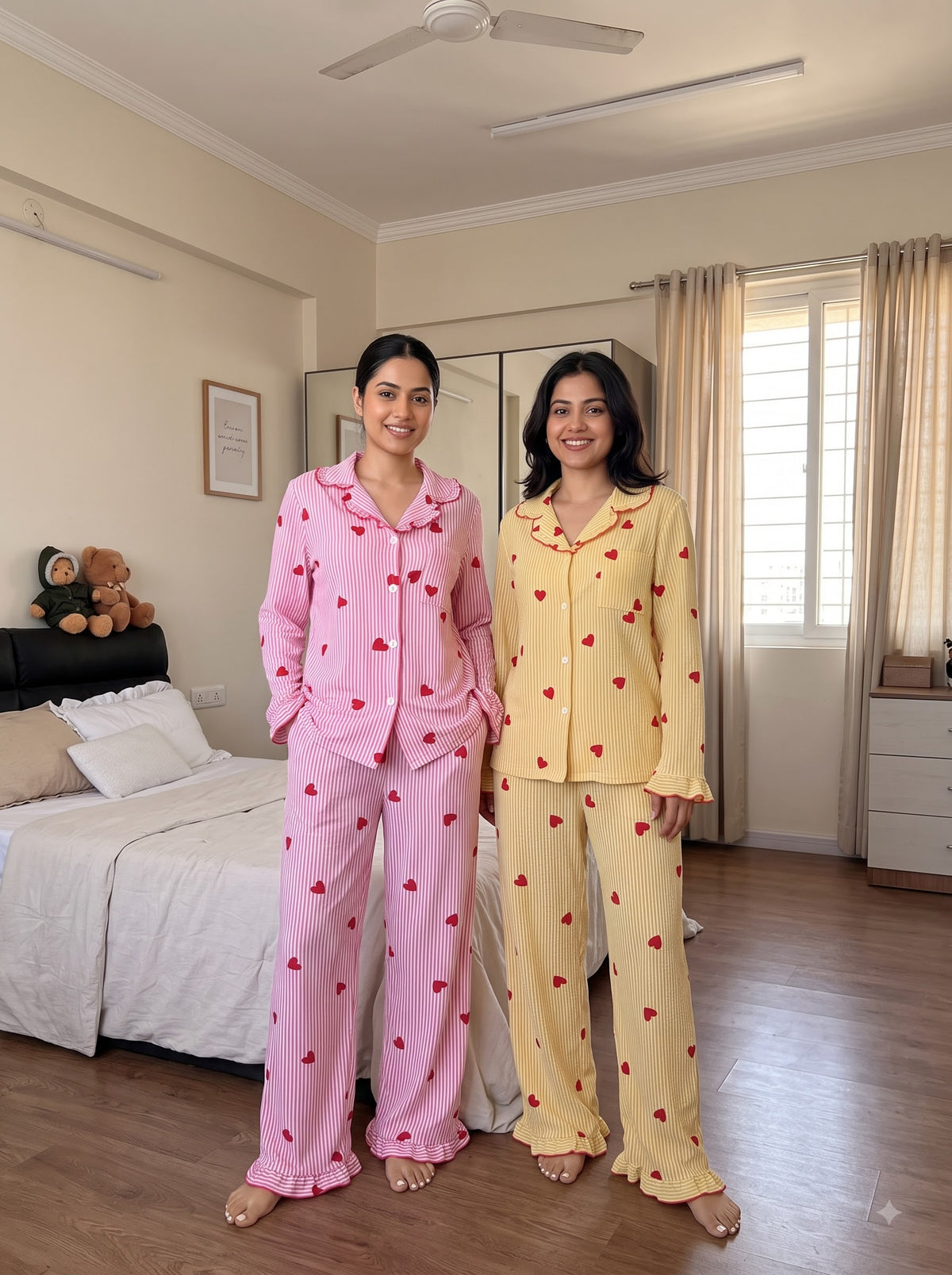 Sweetheart Pastel Duo – 2-Piece Pajama Combo