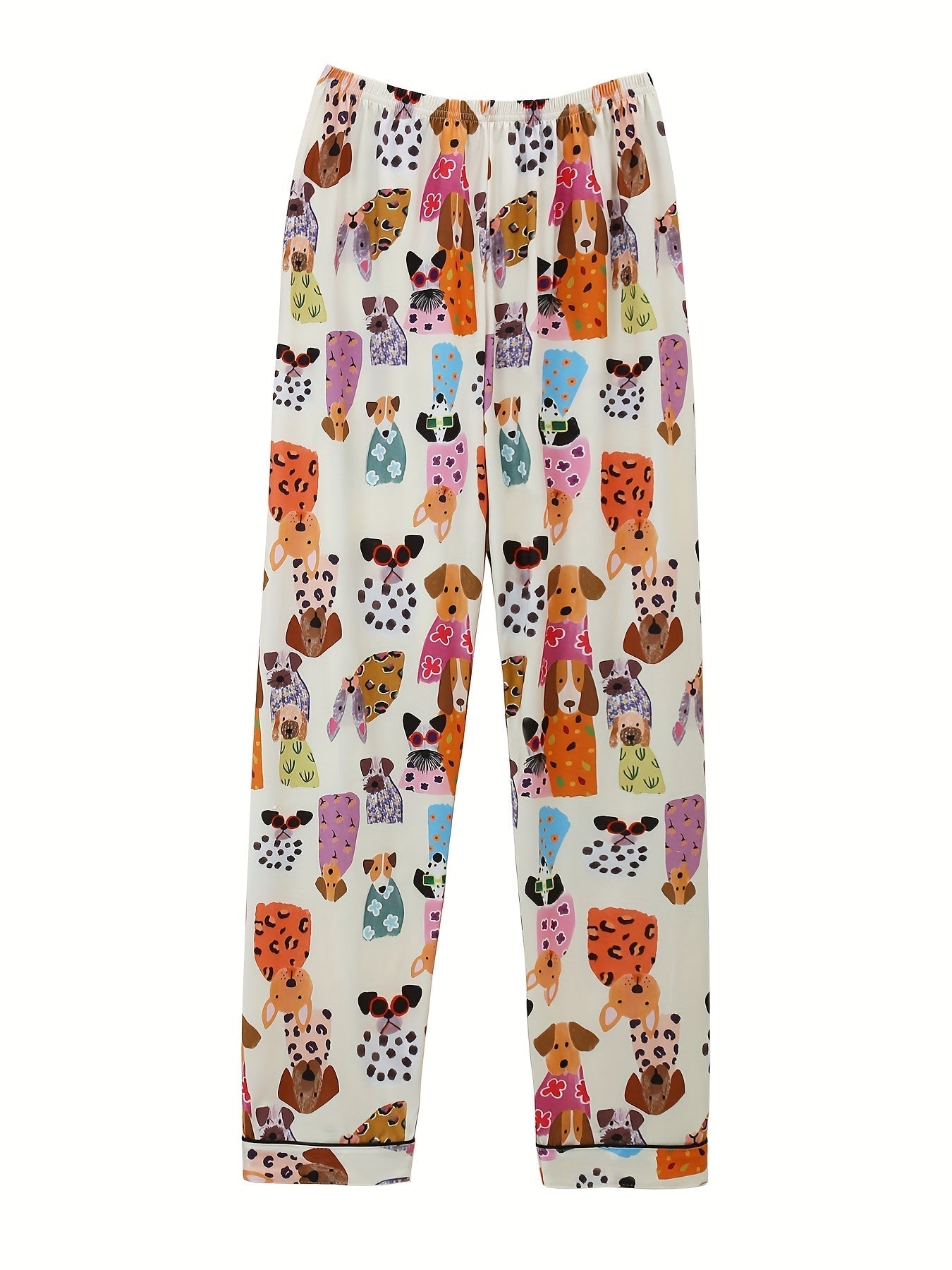 Puppy Party Satin Nightwear Set (3-Piece Combo) 🐶✨