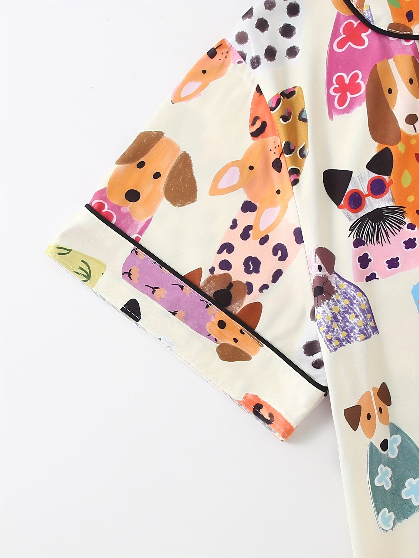 Puppy Party Satin Nightwear Set (3-Piece Combo) 🐶✨