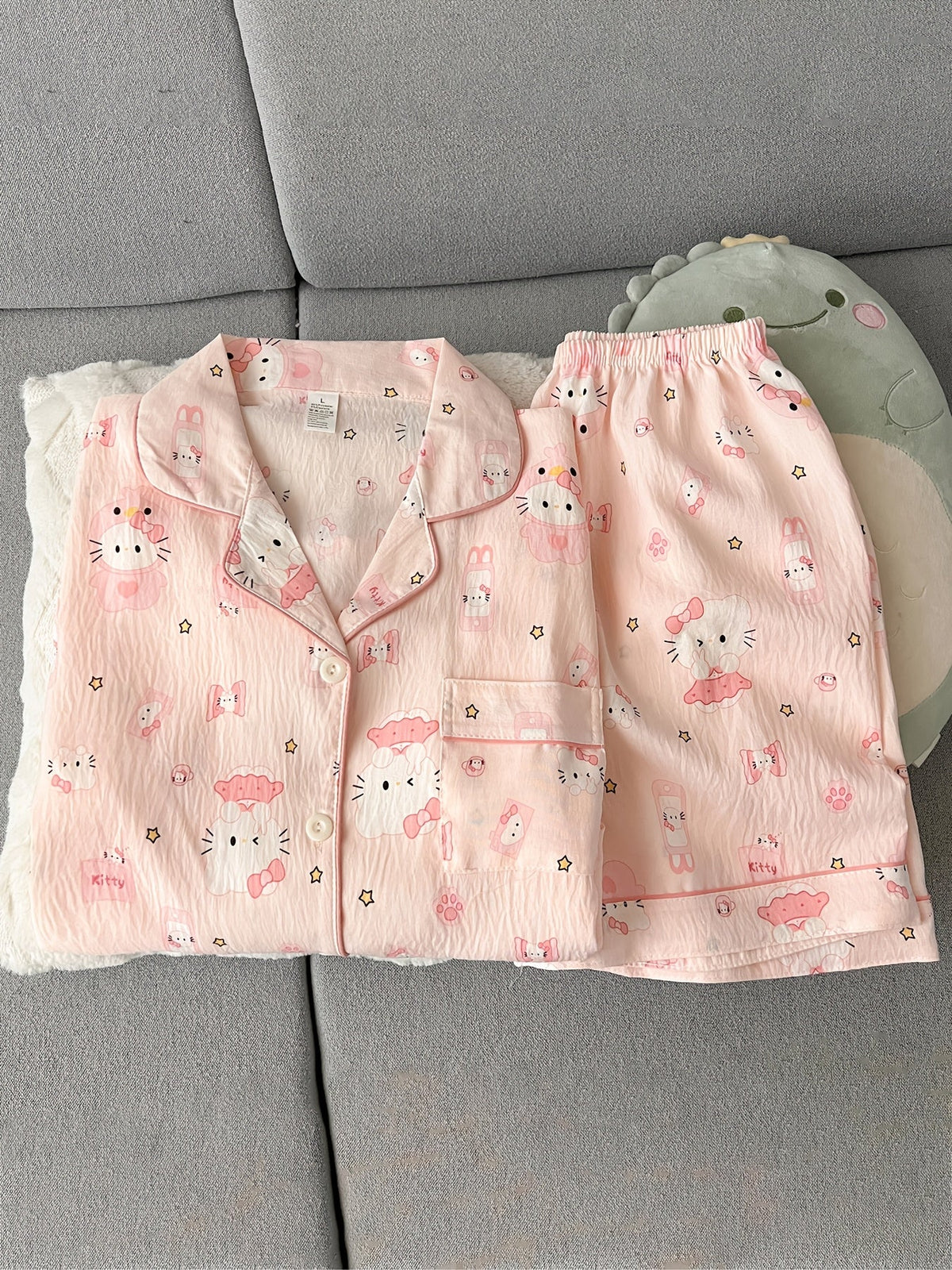 Pink Cute Character Print Women’s Pajama Set