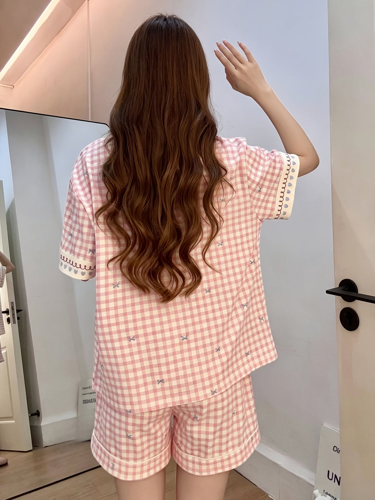 Pink Gingham Bear Pajama Set
